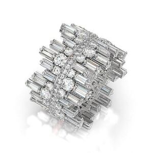 SQUARE 925 STERLING SILVER DIAMOND RING